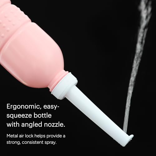 Brondell GoSpa Travel Bidet GS-70 – Portable Peri Bottle for Postpartum & Perineal Care, 400ml Handheld Bidet with Angled Nozzle, Nozzle Storage & Travel Bag - color: Pink
