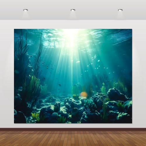 Under The Sea Backdrop 10x8ft Seabed Underwater World Ocean Photography Background Under The Sea Birthday Party Banner Decorations Photoshoot