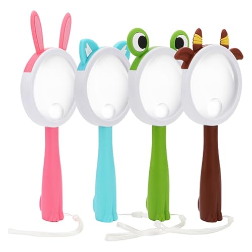Rongon 10X Kids Magnifying Glass Handheld Magnifier for Child (4Pcs) | Animal shape magnifier student exploring nature, scientific experiment Observing insect animal plant leaves explore reading - color: 4ppcs