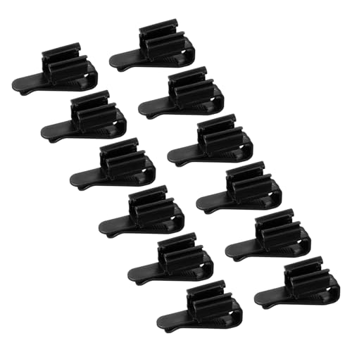 Fish for Tank Mounting Clip, Adjustable Hose Clamp Mounting Clip Water Pipe Hose Holder for 0.3"-1" Dia Tube, (Black, 12Pcs), Intended for Aquarium Air Pump/Pipe Organizer - color: Black