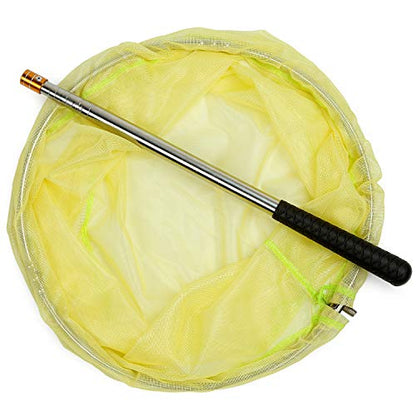 RESTCLOUD Bait Net and Fishing Landing Net with Telescoping Pole Handle Extends to 59 inches - color: Yellow