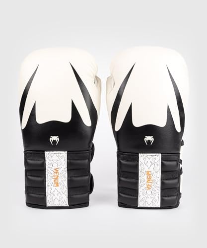 Venum Reverso Boxing Gloves - color: Snow White/Black, size: 14oz