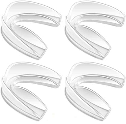 Coolrunner Mouth Guard Sports, 4 Pack Athletic Mouth Guards | Professional Moldable Youth Mouthguard for Maximum Protection, Customizable for Comfort(12 Years or Older)