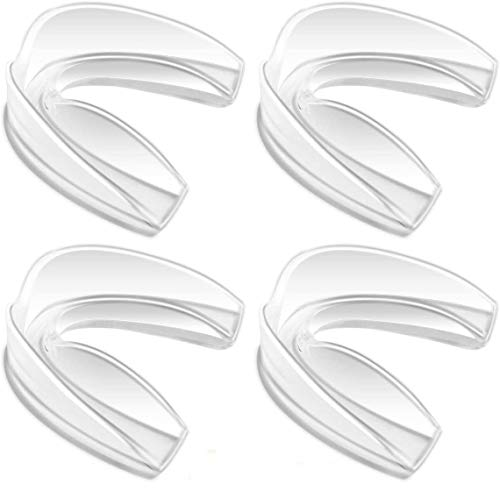 Coolrunner Mouth Guard Sports, 4 Pack Athletic Mouth Guards | Professional Moldable Youth Mouthguard for Maximum Protection, Customizable for Comfort(12 Years or Older)
