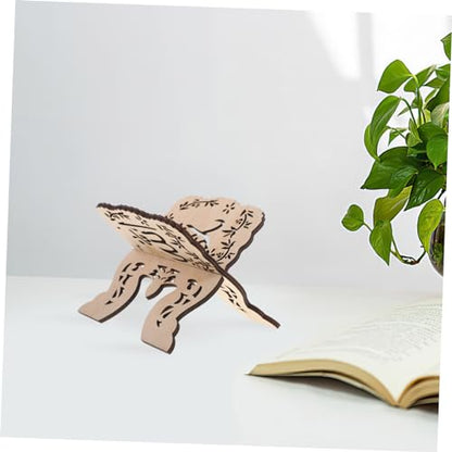 Homoyoyo Wooden Book Stand Holder for Desktop Reading Quran Display Rack Detachable Reading Stand for Home Office Library and Temple Use Practical and Design