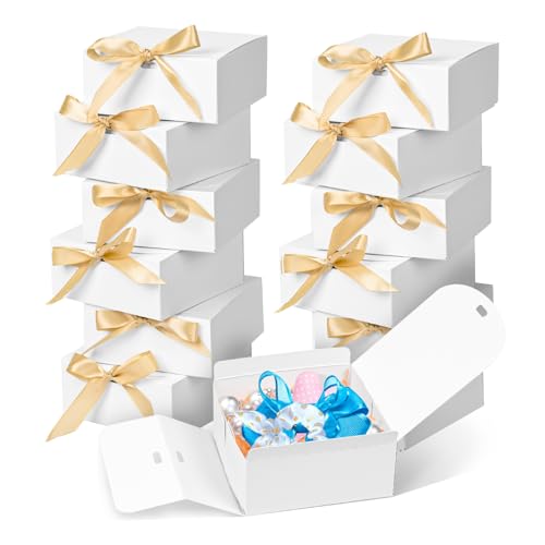 WLUSEAXI 12 Pack Small Gift Boxes with Lids for Presents, White Gift Boxes - color: White