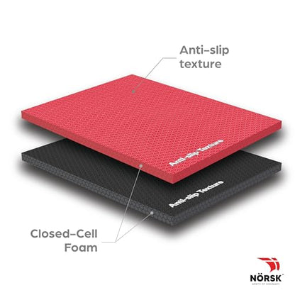 Dual-Sided Reversible 1/2" Foam Exercise Mats for Home Gym - Interlocking EVA Foam Tiles - color: Red / Black, size: 30 Tiles - 120 Sq. Ft.