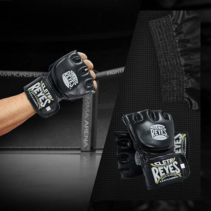 CLETO REYES Black Mamba MMA Fight Punching Fighting Gloves for Men and Women, Cowhide Leather, Without Thumb, Black - size: Medium