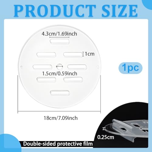 OLYCRAFT Acrylic Aquarium Anti-Jumping Lid Cover 7.1 Inch Clear Aquarium Protection Lids Round Acrylic Plate Fish Tank Covers with Hole Aquariums Cover Lid to Prevent Fishes for Turtles Shrimps Fish - size: 7.1 Inch