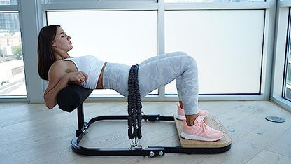 BootySprout Hip Thrust Machine for High Resistance Glute Training - Home Gym Workout - Comes with 45, 90, and 135 Lbs of Resistance - color: Black