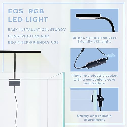 EOS LED Aquarium Light - Adjustable Gooseneck With 7-Mode RGB Settings - Ideal for Planted Tanks, Fish Tanks, Nano Aquariums - N5 RGB - color: N5 RGB