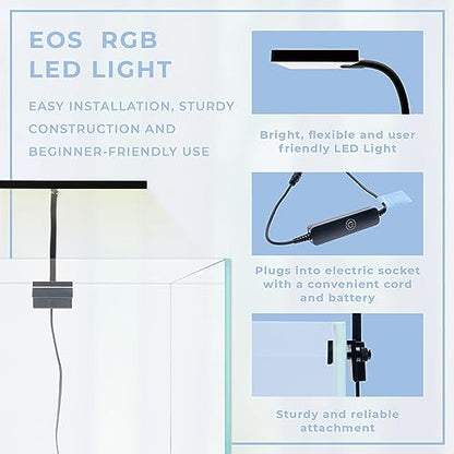 EOS LED Aquarium Light - Adjustable Gooseneck With 7-Mode RGB Settings - Ideal for Planted Tanks, Fish Tanks, Nano Aquariums - N5 RGB - color: N5 RGB