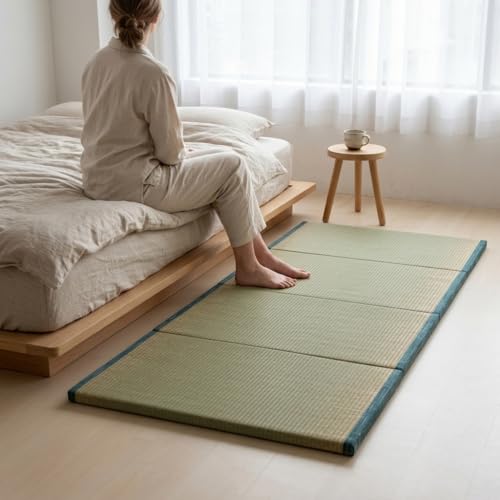 MustMat Tatami Futon Mattress Foldable Tatami Mat Twin Japanese Floor Mattress Rush Grass Floor Bed 35.4"x78.7"x1.2"(1 piece) - size: 1 piece