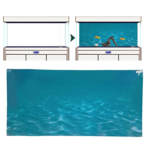 HEEPDD Aquarium Background, 61x30 Cm PVC Self Adhesive Sea Pattern 3D Effect Fish Tank Background No Removal Ocean Scene Wallpaper Terrarium Background