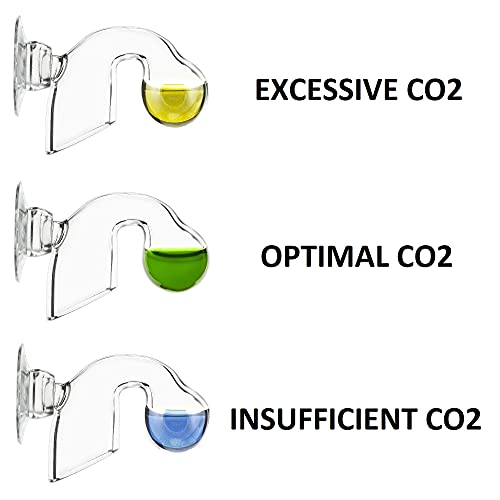 Glass Nano CO2 Drop Checker with Solution for Planted Aquarium System - CO2 Concentration Monitor Set (Nano Drop Checker with Solution)