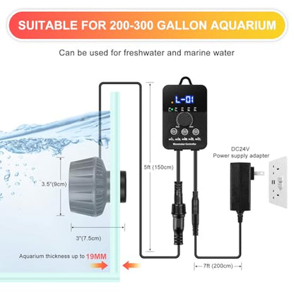 4200GPH Aquarium Wavemaker Pump With Controller 30W DC24V Powerhead with Magnetic Mounting, Wavemaker with LED Display for 200 to 300 Gallon Tank - size: 30W 4200GPH