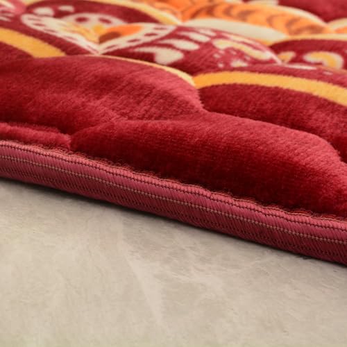Prayer Rug Muslim Mat Islamic - Padded Very Thick Prayer Rug Sajadah for Men Women with Islam Prayer Beads, Soft and Luxury (31.5" x 47.2") (Red) - color: Red