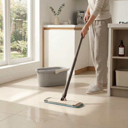 Compact Mop Bucket with Handle, Rectangular Cleaning Bucket and Caddy for Cleaning Supplies, 10L, White - color: White