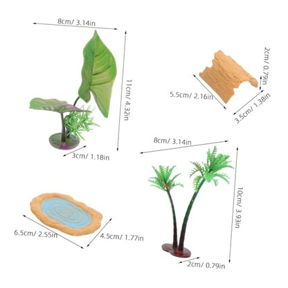 YARNOW 1Set Miniature Accessories with Artificial Trees and Floating Lily Pads for Fairy Garden and Micro Landscape Decor Fake Plants for Office Living and Aquarium Display