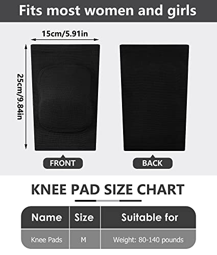 Eurzom 3 Pairs Dance Knee Pads Women Protective Non-Slip Knee Pads for Yoga Cheerleading Pole Floor Dance Volleyball - color: Black, Skin, Pink