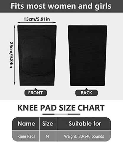 Eurzom 3 Pairs Dance Knee Pads Women Protective Non-Slip Knee Pads for Yoga Cheerleading Pole Floor Dance Volleyball - color: Black, Skin, Pink