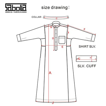 Saudi Style Arabic Thobe Men’s Arab Robe Men’s Muslim Clothes Ramadan Middle East Ethnic Clothes Cuff Sleeve Size 58 - size: Small