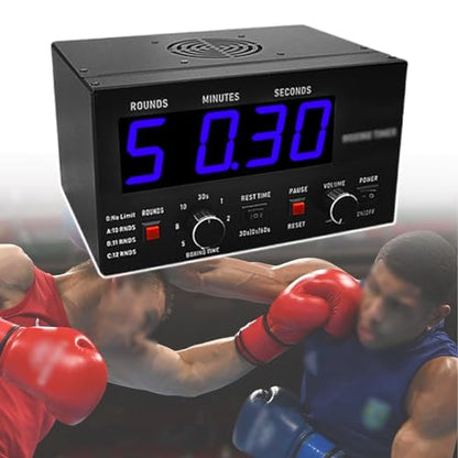 Small Interval Timer for Boxing Competitions, Timer Clock for Fighting Training, Adjustable Sound, Support Cycle Repetitions,Blue - color: Blue