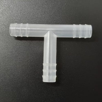 3 Way Tee Connector Equal Barbed T-Fitting 3 Way Hose Barb Adapter for Laboratory Biochemical Analytical Instruments Food Machinery Aquarium Equipment 100pc/pk (8.5mm 11/32'' 8T) - size: 8.5mm 11/32'' 8T