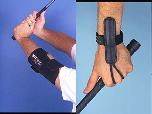 Tac Tic 2 Piece Wrist Over Glove & Elbow Bundle Golf Swing Training Aid Tactic
