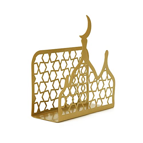 Eid Mubarak Decorations,Ramadan Kareem Paper Towel Holder Metal Paper Napkin Tissue Table Decor for Ramadan Gifts