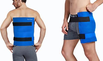 Koo-Care Large Flexible Gel Ice Pack & Wrap with Straps for Hot Cold Therapy - Pain Relief for Shoulder Rotator Cuff, Back, Hip, Knee Replacement Surgery, Shin Splint Injuries Reusable - 11" x 14" - size: 11" x 14" (1 Pack)