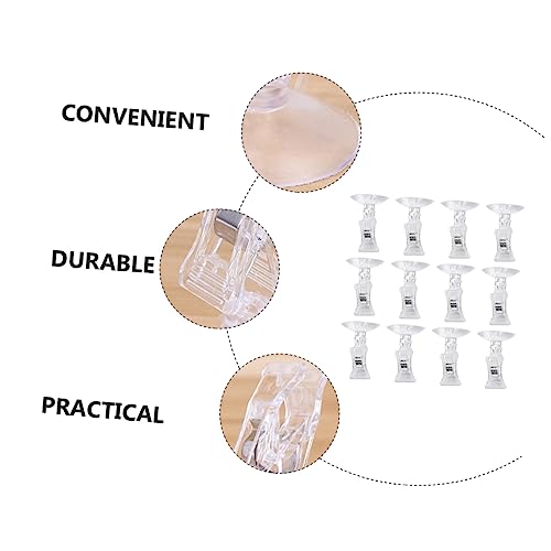 HEMOTON 12pcs Professional Cup Feeding Clips for Fish Tanks Aquarium Clamp Tool Easy Install Fish Holder Design