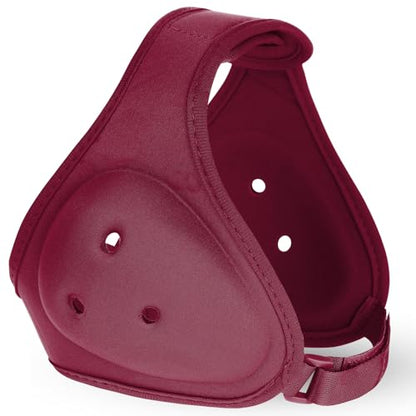 Tellegloww Wrestling Headgear for Kids Youth Soft Grappling Headgear Adjustable Wrestling Ear Guard for Adults - color: Dark Red, style: Classic Style