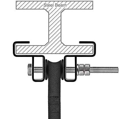 SELEWARE Boxing Punching Bag Hanger, Heavy Bag Hanger Bracket for Heavy Bag Boxing Muay Thai Training Hardware - color: I Beam Clamp