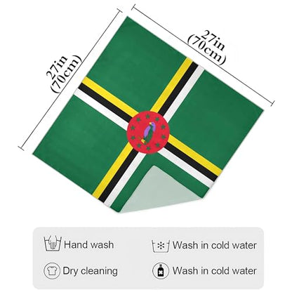 Bandana Square Head Scarf for Women Satin Hair Wrap Fashion Headband 27" - color: Dominica Flag