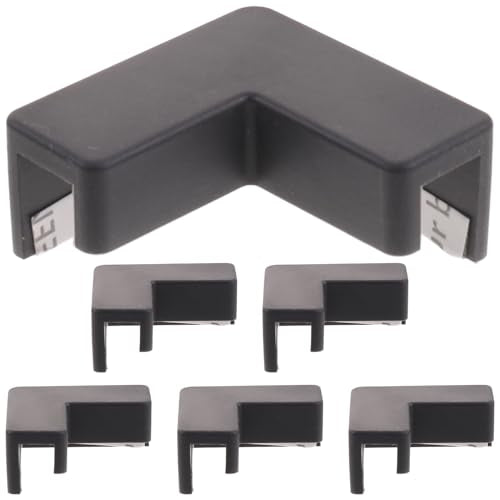 Yardwe 6pcs Black Silicone Corner Protectors for Aquarium and Pet Carrier, Supple Edge Guards, Tank Safety Bumpers, Medium Size, Safety Furniture Corner Bumpers