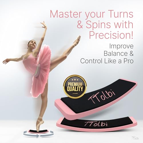 Turn Board for Dancers and Skaters, Ballet and Figure Skating Spinner | Off-ice trainer to improve spins, turns and balance for ballet, ice skating, cheer and gymnastics, all levels - color: Pink Premium