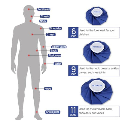 Ice Bag for Injuries，Reusable Ice Cold Pack, Ice Packs for Injuries, Hot & Cold Therapy and Pain Relief, First Aid Therapy Packs Relief and Reduce Sports Injuries，3 Pack (6"/9"/11") - size: 6, 9, 11 Inch Set
