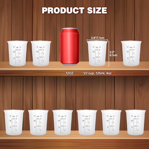 Silicone Measuring Cups Set 10Pcs 125ml for Cooking Reusable Baking Supplies Silicone Flexible Melting Measure Cup for Butter, Chocolate - color: 10*125ml