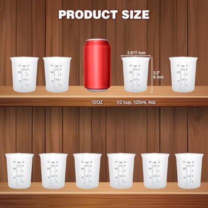 Silicone Measuring Cups Set 10Pcs 125ml for Cooking Reusable Baking Supplies Silicone Flexible Melting Measure Cup for Butter, Chocolate - color: 10*125ml