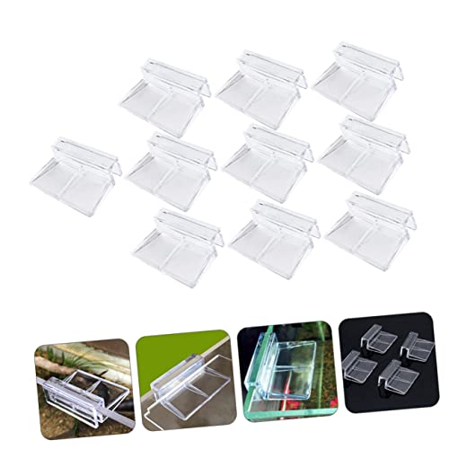 BESPORTBLE 10pcs Acrylic Support Brackets for Fish Tanks Easy Install Clips for Glass Lightweight and Stable Aquarium Cover Frame