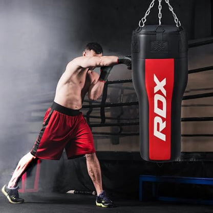RDX Uppercut Unfilled Punch Bag for Boxing, Kickboxing Training, Maya Hide Leather Angled Heavy Bag Set with Punching Gloves for MMA, Muay Thai, Grappling, Sparring, BJJ and Taekwondo