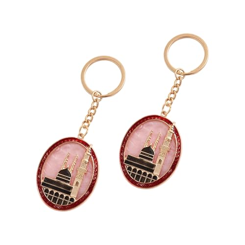 Pack Of 2 Zincs Alloy Islamics Art Inspired Keychains Middle Eastern Moons Festival Cultural For Ramadans Eid - color: Black 1