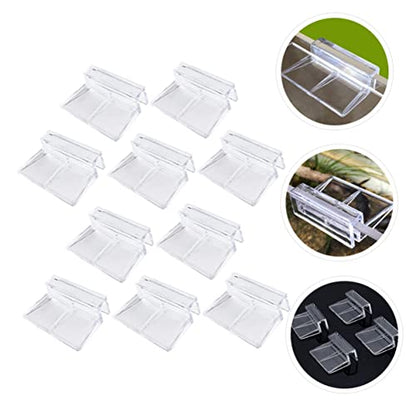 Toyvian 10pcs Acrylic Support Brackets for Aquariums Fish Tank Cover Clips Compatible Lightweight Design for Easy Installation and Stable Performance