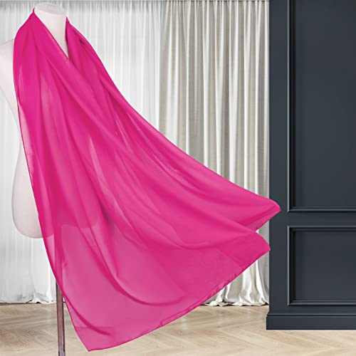 Ladiery Chiffon Shawl Wraps for Women Evening Dresses, Elegant Soft Sheer Shawls for formal dressy Bride Wedding - color: Rose Red(1)