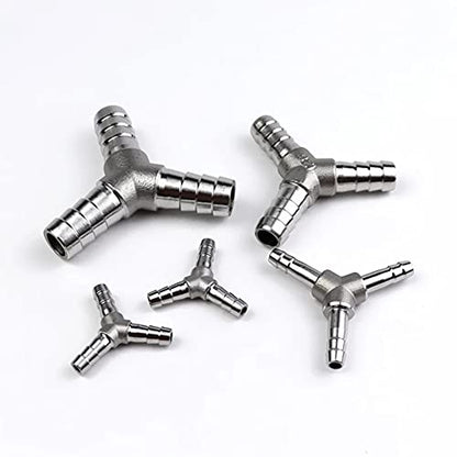 1/2" Hose Barb Fitting Equal Barbed Y Shaped 3 Way Wye Stainless Steel Tubing Joint Splicer Mender Adapter Union for Oxygen Tubing Pipe Household Fuel Gas Liquid Air with 3pcs Hose Clamps - size: 1/2 Inch, style: 1 Pcs