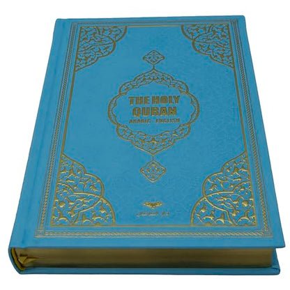 Modefa Prayer Rug Islamic Gift Set - Holy Quran in Arabic - Velvet Box with Quran and Tesbih (Blue) - color: Blue