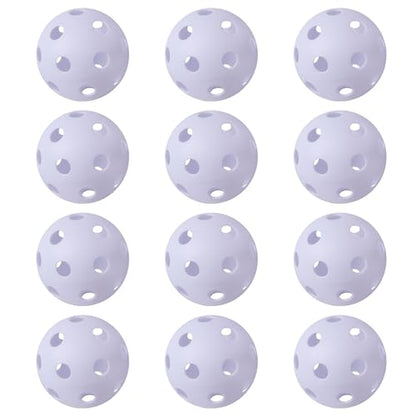 GSE Games & Sports Expert Practice Baseballs, Plastic Baseballs Training, Hollow Airflow Softballs for Pitching, Batting, Catching for All Skill Levels (Several Styles Available) - color: White, style: 24-PACK