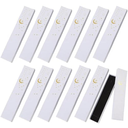 12 Pcs Ramadan Jewellery Gift Box Moon Star Eid Mubarak Jewelry Boxes Bracelet Necklace Chain Packaging Box - color: White