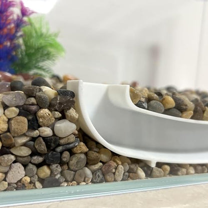 Aquarium Tunnel Shelter Tube, Fish Shrimp Cave Hideout for Aquariums, Acrylic Fish Viewing Tunnel, Shrimp Habitat Tube -White 7.8" X 1.8" X 1"